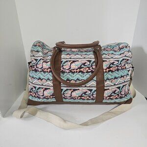 Unbranded Bag Travel Weekender Crossbody Tote Aztec Blue Brown